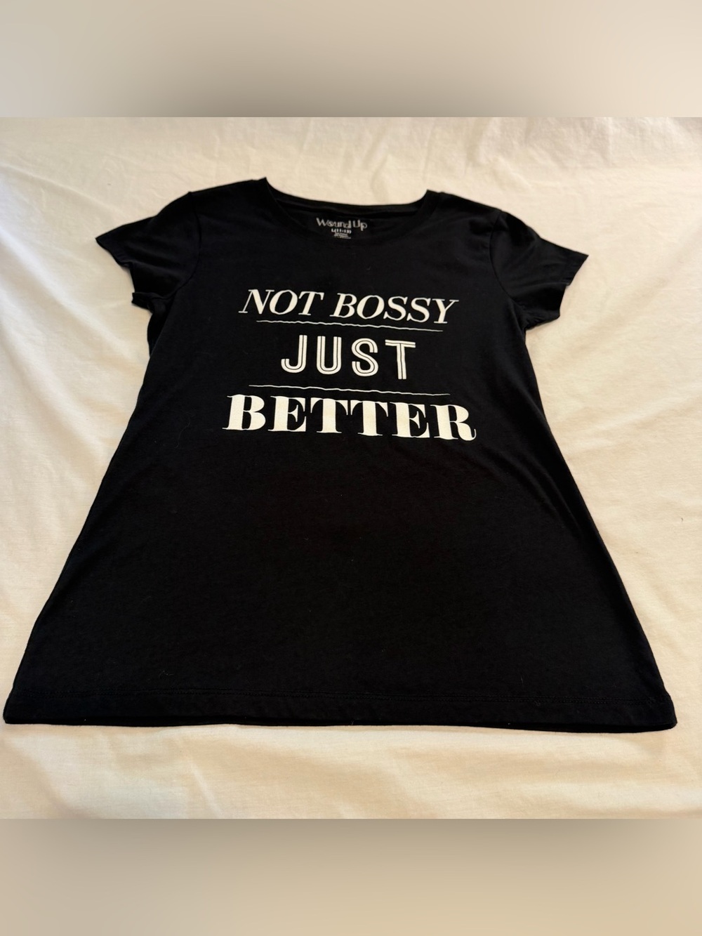 Wound Up Juniors Black Graphic Tee - Not Bossy Just Better Size L 11-13